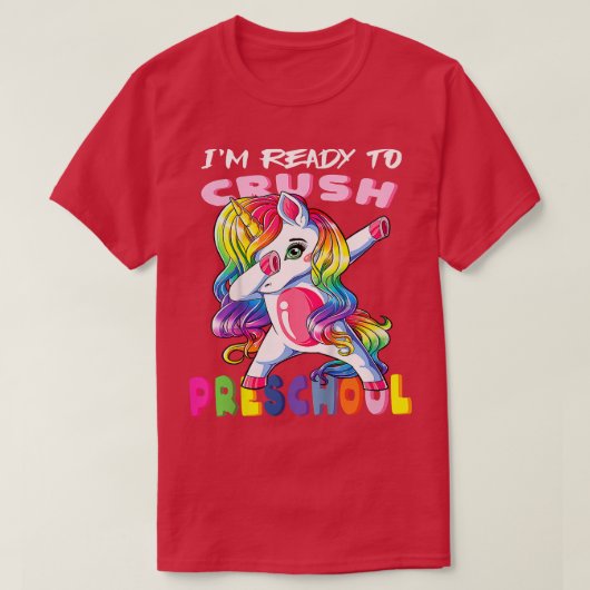 Kinderen die ik klaar ben om preschool Baby Unicor T-shirt (Design voorkant)
