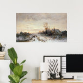 Kinderen die in een winterlandschap spelen poster (Thuiskantoor)