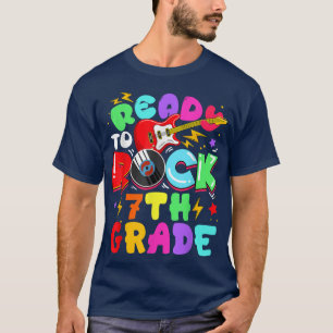 Kinderen die klaar zijn om de 7e klas gitaar terug t-shirt