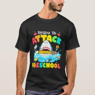 Kinderen die klaar zijn om voorschoolse haai terug t-shirt
