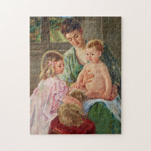 Kinderen die met een hond spelen van Mary Cassatt Legpuzzel