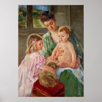 Kinderen die met een hond spelen van Mary Cassatt