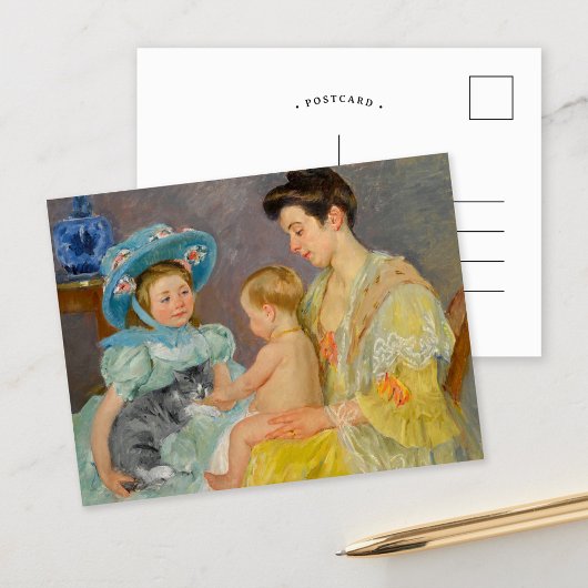 Kinderen die met een kat spelen | Mary Cassatt Pos Briefkaart