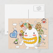 Kinderen die met monster spelen briefkaart (Voorkant / Achterkant)