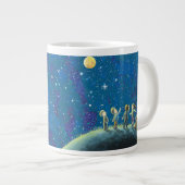 Kinderen die naar de nachtelijke hemel kijken extra grote beker (Voorkant rechts)