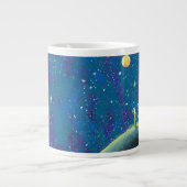 Kinderen die naar de nachtelijke hemel kijken extra grote beker (Voorkant)