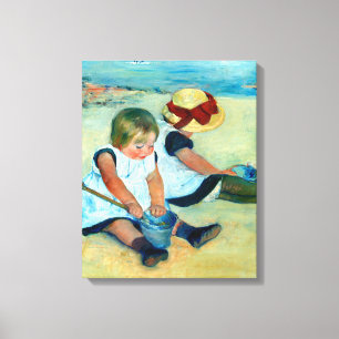 Kinderen die op de strand spelen door Mary Cassatt Canvas Afdruk