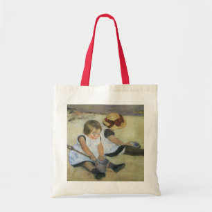 Kinderen die op de strand spelen door Mary Cassatt Tote Bag