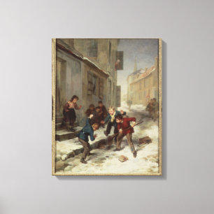 Kinderen die op een Rat jagen Canvas Afdruk
