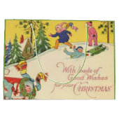 Kinderen die op een sneeuwbaltje draaien - blik groot cadeauzakje (Achterkant)