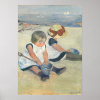 Kinderen die op het strand spelen, 1884