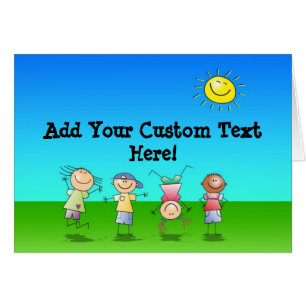 Kinderen die op zondag in de openlucht spelen