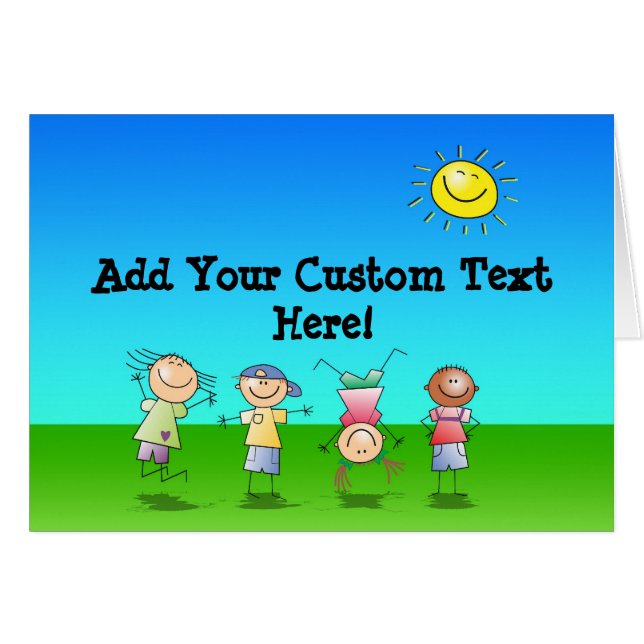 Kinderen die op zondag in de openlucht spelen (Voorkant Horizontaal)