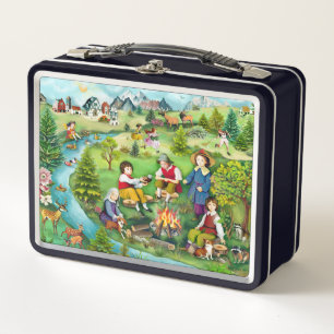 Kinderen die rond een kampvuur zitten