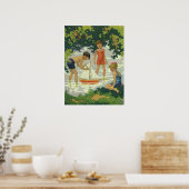  kinderen die Speelgoed zeilboten maken Poster (Keuken)