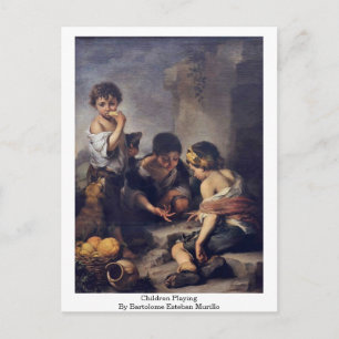 Kinderen die spelen op Bartolome Esteban Murillo Briefkaart