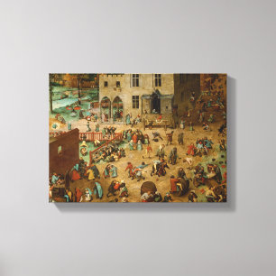 Kinderen die Spelen spelen (Pieter Bruegel de Oude Canvas Afdruk