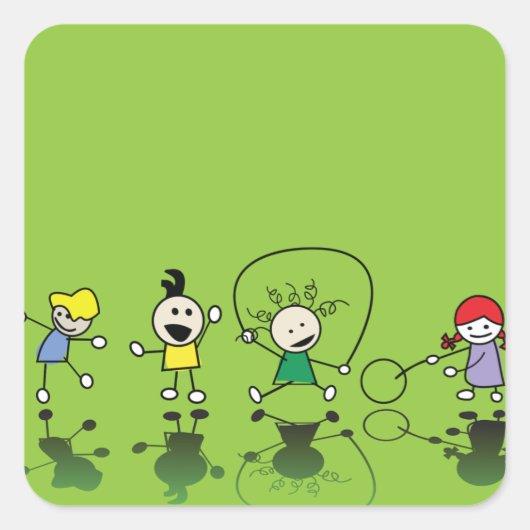 Kinderen die Stickers spelen (Voorkant)