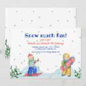 Kinderen die uitgenodigd worden voor wintersportac kaart (Voorkant / Achterkant)