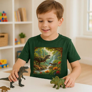 Kinderen Dinosauriërs AI Kunst T-shirt