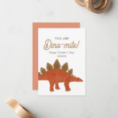 Kinderen Dinosaurus Dinomite Klas Valentijnsdag Notitiekaartje (Voorkant / Achterkant in situ)