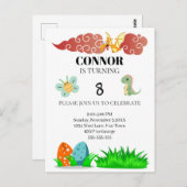 Kinderen Dinosaurus Thema Verjaardag Briefkaart (Voorkant / Achterkant)