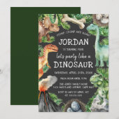 Kinderen Dinosaurus Verjaardag Kaart (Voorkant / Achterkant)