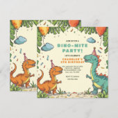 Kinderen Dinosaurus Verjaardag Kaart (Voorkant / Achterkant)