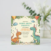 Kinderen Dinosaurus Verjaardag Kaart (Staand voorkant)