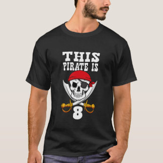 Kinderen Dit piraat is 8 piraat die acht dagen gel T-shirt