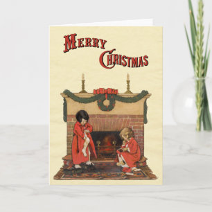 Kinderen door de Fireplace door Jessie Willcox Smi Feestdagen Kaart