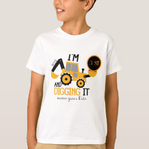 Kinderen Drie 3jr 3e Verjaardag Bouw Jongen 3 Jaar T-shirt
