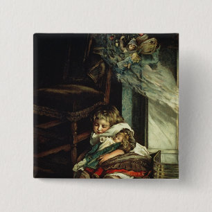 Kinderen dromen van speelgoed vierkante button 5,1 cm