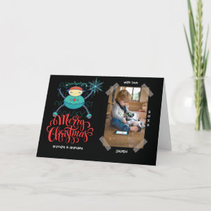 Kinderen Educatieve ABC Robot Doe-Het-Zelf Kerst F Kaart