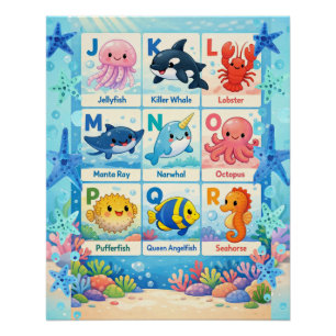 Kinderen Educatieve Oceaan Muur Kunst Perfect Poster