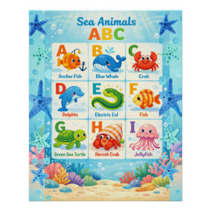 Kinderen Educatieve Oceaan Muur Kunst Perfect Poster