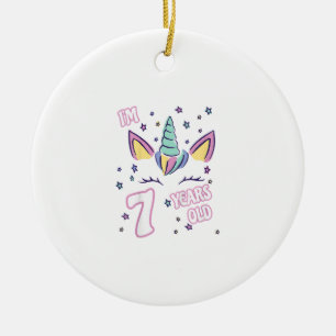 Kinderen Eenhoorn 7e verjaardag ik ben 7 jaar oud Keramisch Ornament