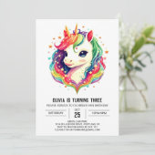 Kinderen Eenhoorn Verjaardagsvreugde Kaart (Staand voorkant)