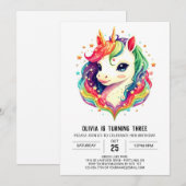 Kinderen Eenhoorn Verjaardagsvreugde Kaart (Voorkant / Achterkant)