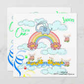 kinderen eerste baby verjaardagsuitnodiging kaart (Voorkant / Achterkant)