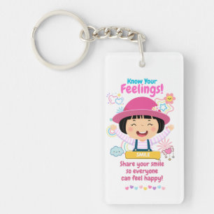 Kinderen Emotie Met Gelukkig Sleutelhanger