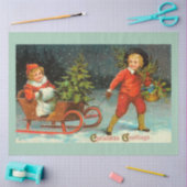 kinderen en kerstbomen tissuepapier (Craft)