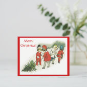 kinderen en kerstboom Briefkaarten (Staand voorkant)