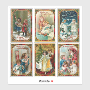  Kinderen en Kerstman Sticker