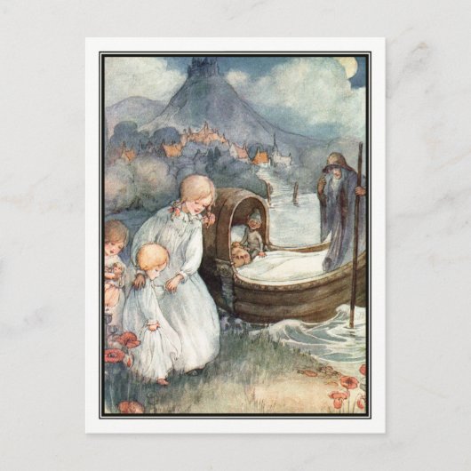  kinderen en veerboten door Anne Anderson Briefkaart (Voorkant)