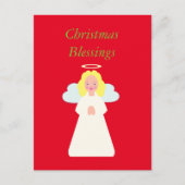 Kinderen engel met hartvleugels en halo feestdagenkaart (Voorkant)