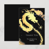 Kinderen Fantasie Draak Verjaardag Bedankkaart (Voorkant / Achterkant)