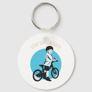 Kinderen Fietsveiligheid - Blijf Super Veilig Sleutelhanger