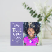 Kinderen Foto Bedankkaart Briefkaart (Staand voorkant)