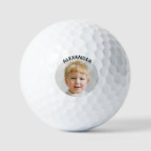 Kinderen Foto Monogram Sjabloon Verjaardag Golfballen (Voorkant)